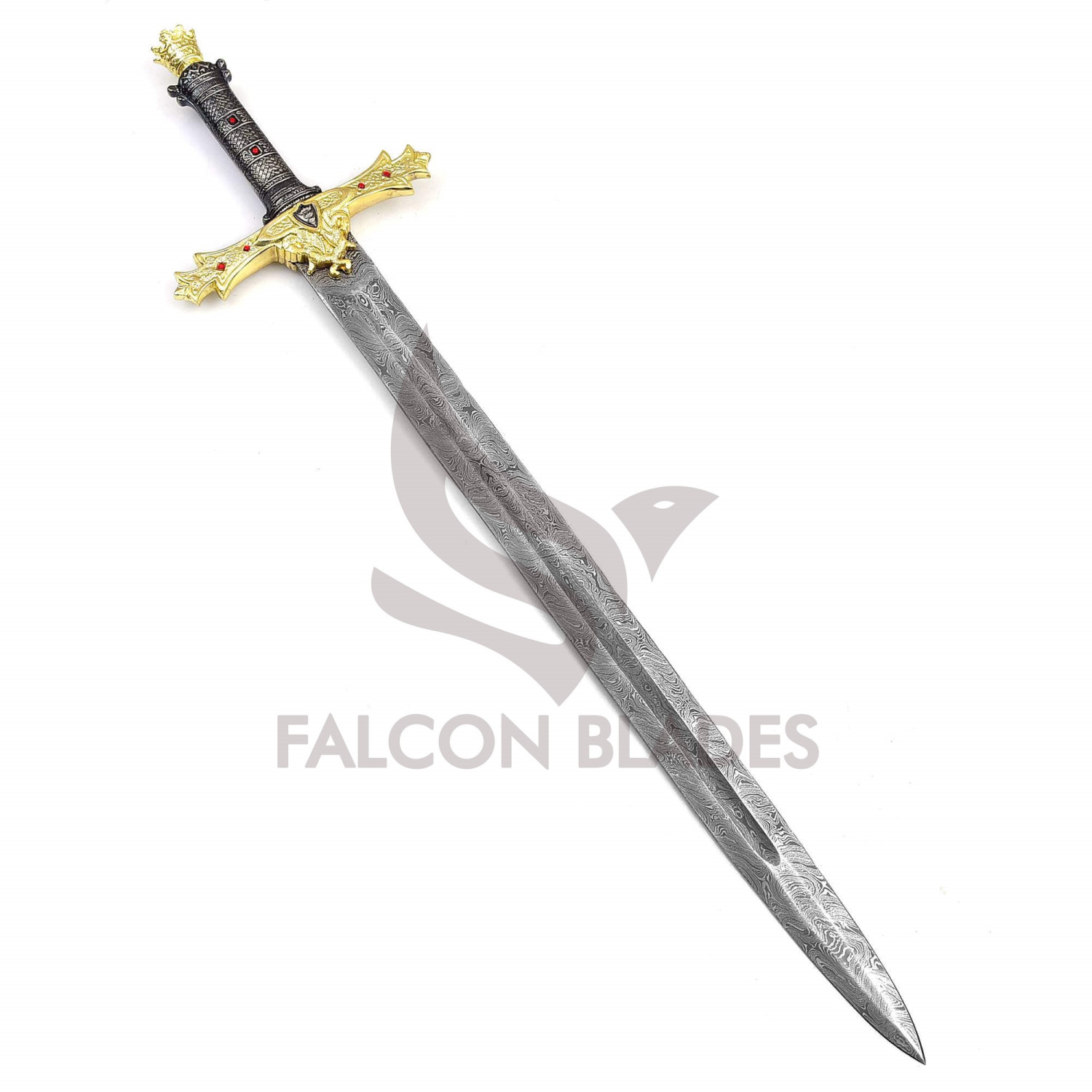 damascus lord of the rings sword, double edged sharped, sword, hunting ...